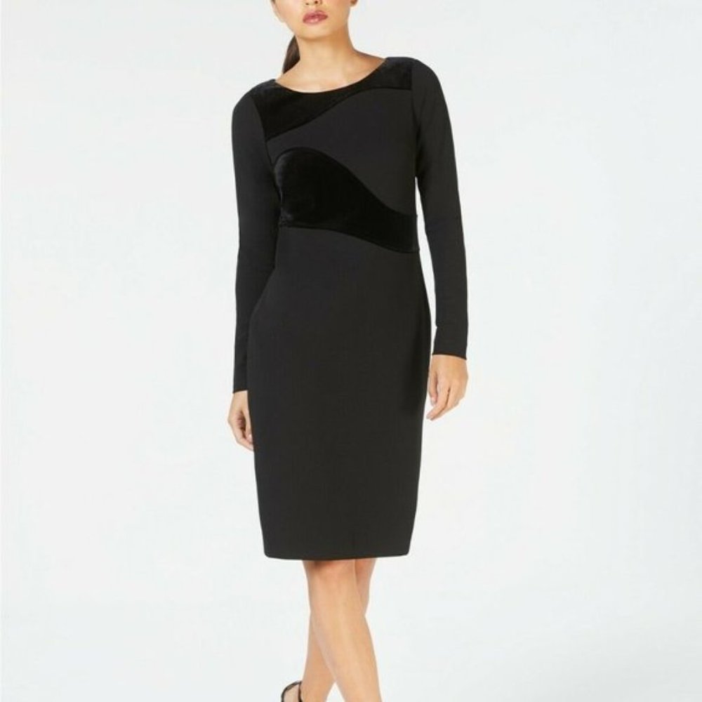 Calvin Klein Long Sleeve Velvet-Swirl dress size10
